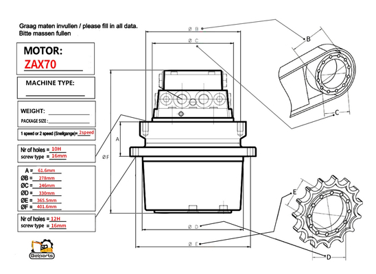 Excavator Spare Parts 4429255 4445648 Slewing Reduction ZX70 ZX80 ZX80LCK EG70R-3 Swing Gearbox
