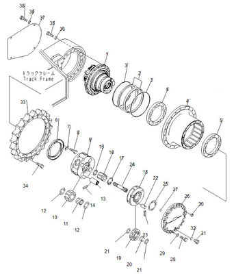 Excavator Travel Motor Assy PC200-8 Final Drive 708-8F-00250 สำหรับ Komatsu