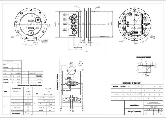 Belparts Excavator Parts TM01 นิวฮอลแลนด์ CX18 มอเตอร์การเดินทางไฮดรอลิกสําหรับ 1 ตัน