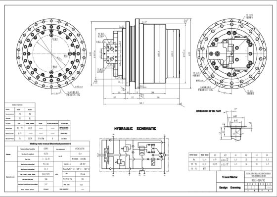 มอเตอร์เดินทางไฮดรอลิก Hyundai R305 R335 R290-7 R300LC-9S 31N8-40011